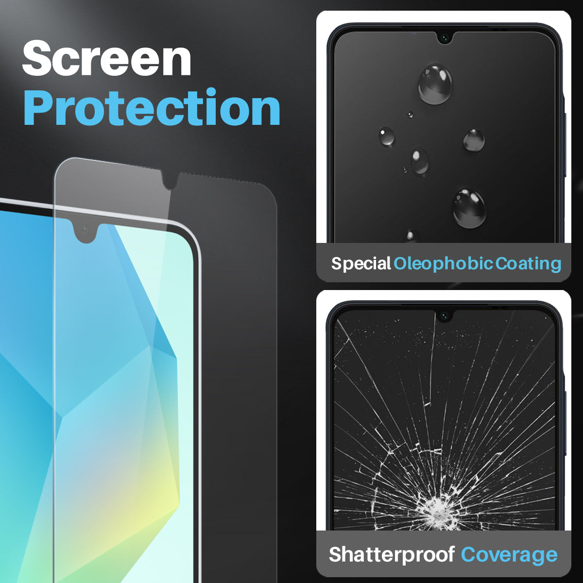 NORTHJO For Samsung Galaxy A16 5G / 4G Case Transparent PC+TPU Phone Cover Set with Screen Film + Lens Film NORTHJO For Samsung Galaxy A16 5G / 4G Case Transparent PC+TPU Phone Cover Set with Screen Film + Lens Film